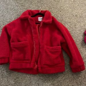 I AM GIA red teddy coat!